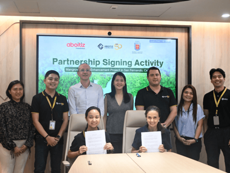 Aboitiz Construction and the Ramon Aboitiz Foundation Inc. partnered on a mangrove enhancement project in San Fernando, Cebu that will run through 2029. The initiative targets 1,000 mangrove seedlings and provides training and livelihood support for local fisherfolk. | Contributed photo