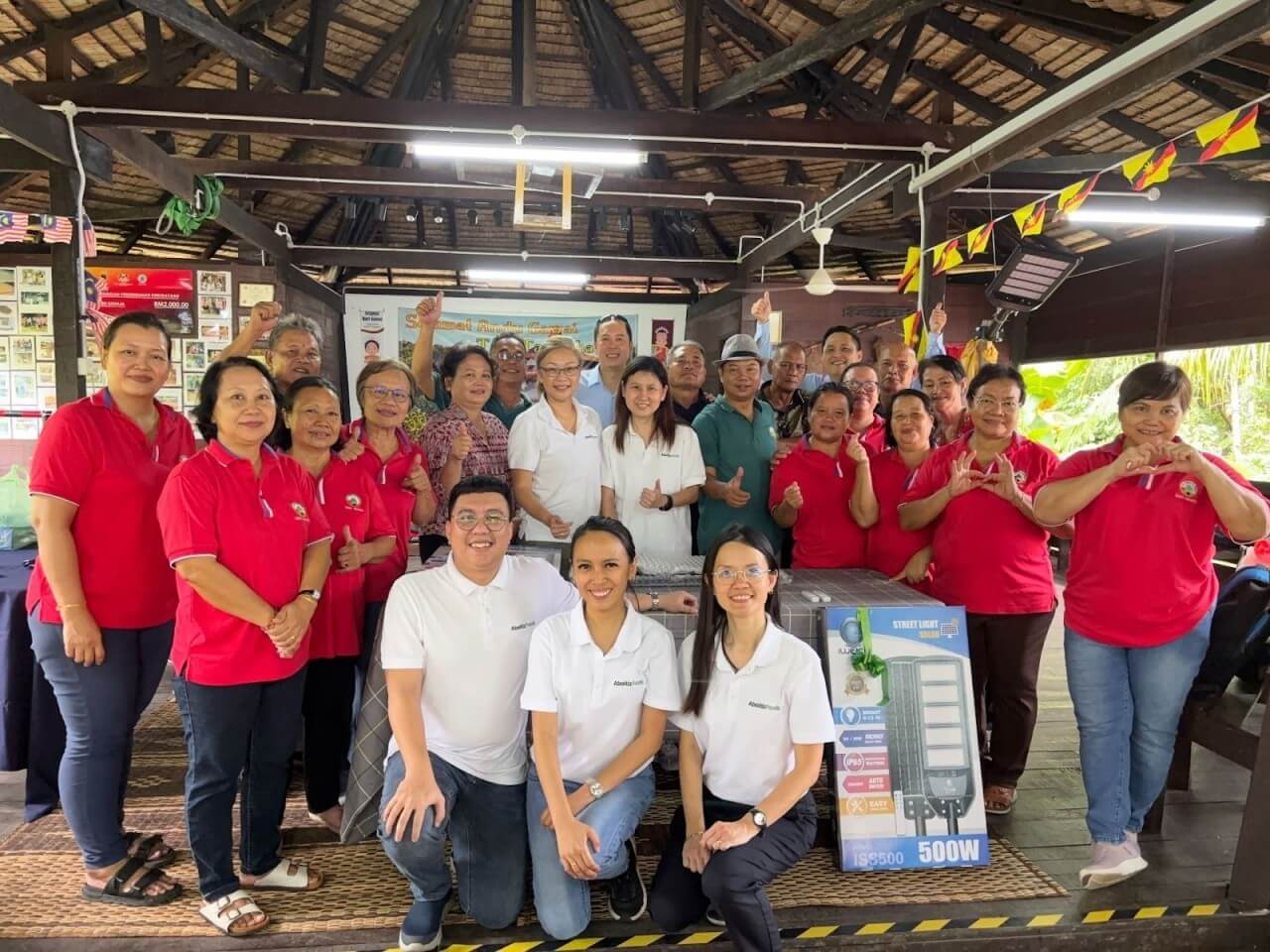 Nourishing a brighter future. Aboitiz Foods, through Gold Coin Malaysia, hands over solar-powered lighting systems to community leaders in Sarawak under the Brighter Communities project—an initiative championing sustainable energy and safer, more secure rural communities. | Contributed photo