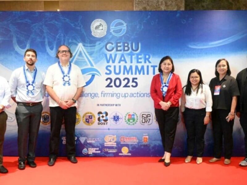 From left: Anthony Noel, VP for corporate external relations, Aboitiz Equity Ventures; Eduardo “Dudes” V. Aboitiz, VP and head of water, Aboitiz InfraCapital Inc.; Anton Mari G. Perdices, COO, Aboitiz Power Distribution Group | Honorary Consul of Spain in Cebu; Lapu-Lapu City Mayor Cynthia “Cindi” King Chan and members of her team. | Photo courtesy of Philippine Institute of Chemical Engineers -Cebu Chapter (Click to view full image)