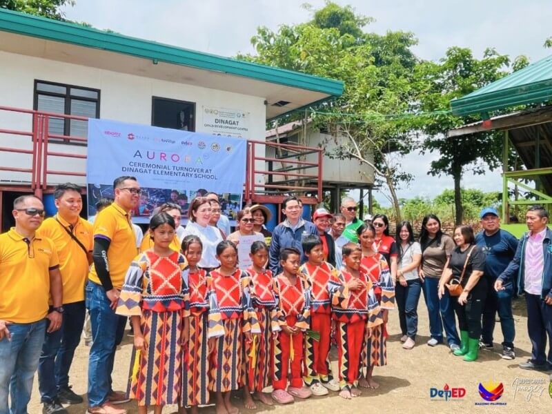 Students and teachers at Dinagat Elementary School in Bunawan, Agusan del Sur gain access to reliable electricity and internet connectivity through AuroraPH, helping expand digital learning opportunities in one of the region&rsquo;s most geographically isolated communities. | Contributed photo