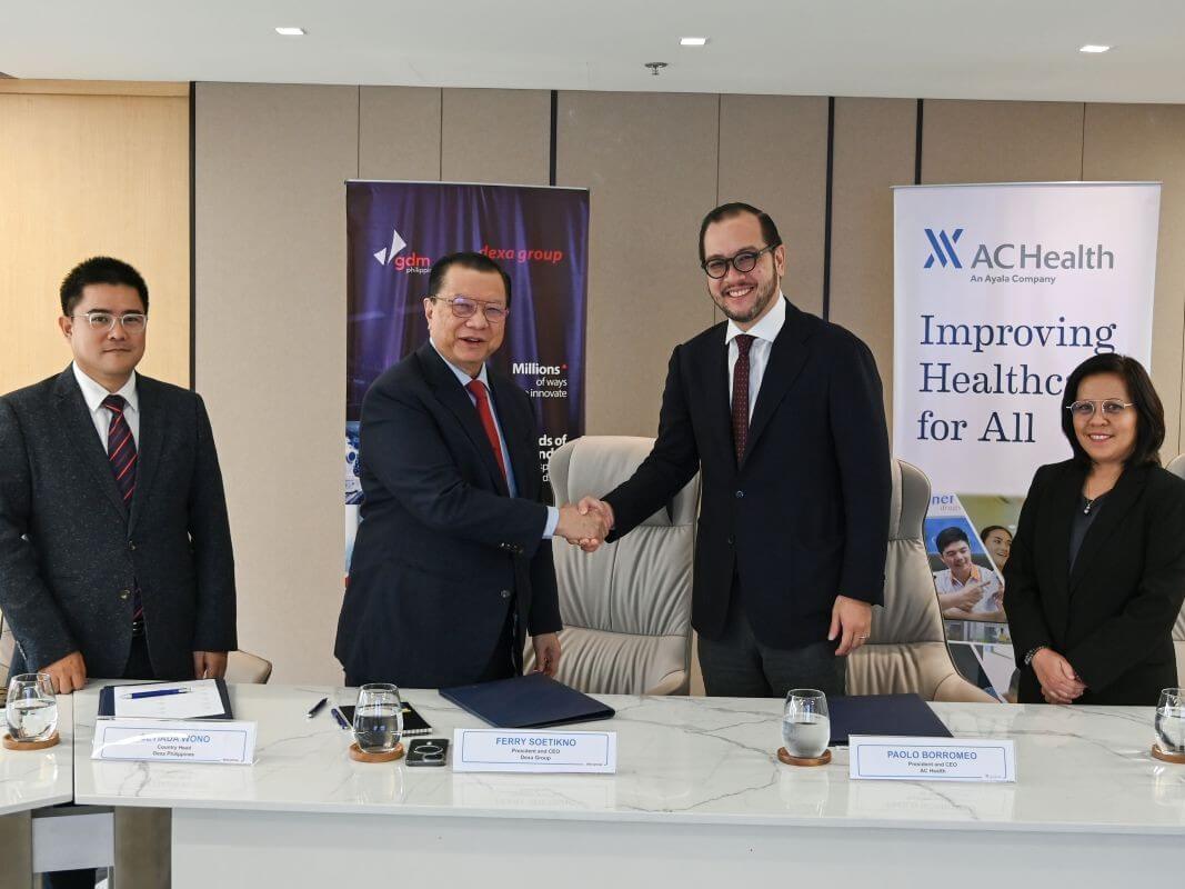 Setiada Wong, country head Philippines, Glorious Dexa Mandaya Inc.; Ferry Soetikno, chair and CEO, Dexa Group; Paolo Borromeo, president and CEO, AC Health, and Atty. Yet Abarca, president and CEO, AC Health Pharma./ Contributed photo