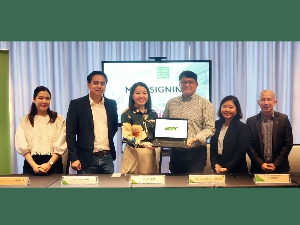 Clare Mari Acuesta, business partner lead&ndash;Acer Academy; Cristian Caoagas, head of product management for commercial business&ndash;Acer Philippines; Sue Ong Lim, managing director&ndash;Acer Philippines; Angelo Marco Lacson, Vice Chancellor for academics- De La Salle-College of Saint Benilde; &nbsp;Bea Francisco&ndash;Dean, School of Deaf Education and Applied Studies (SDEAS)-De La Salle-CSB, and Sherlo Reyes, director external linkages-De La Salle-CSB sign a partnership agreement to provide learning devices for deaf students of SDEAS. | Contributed photo