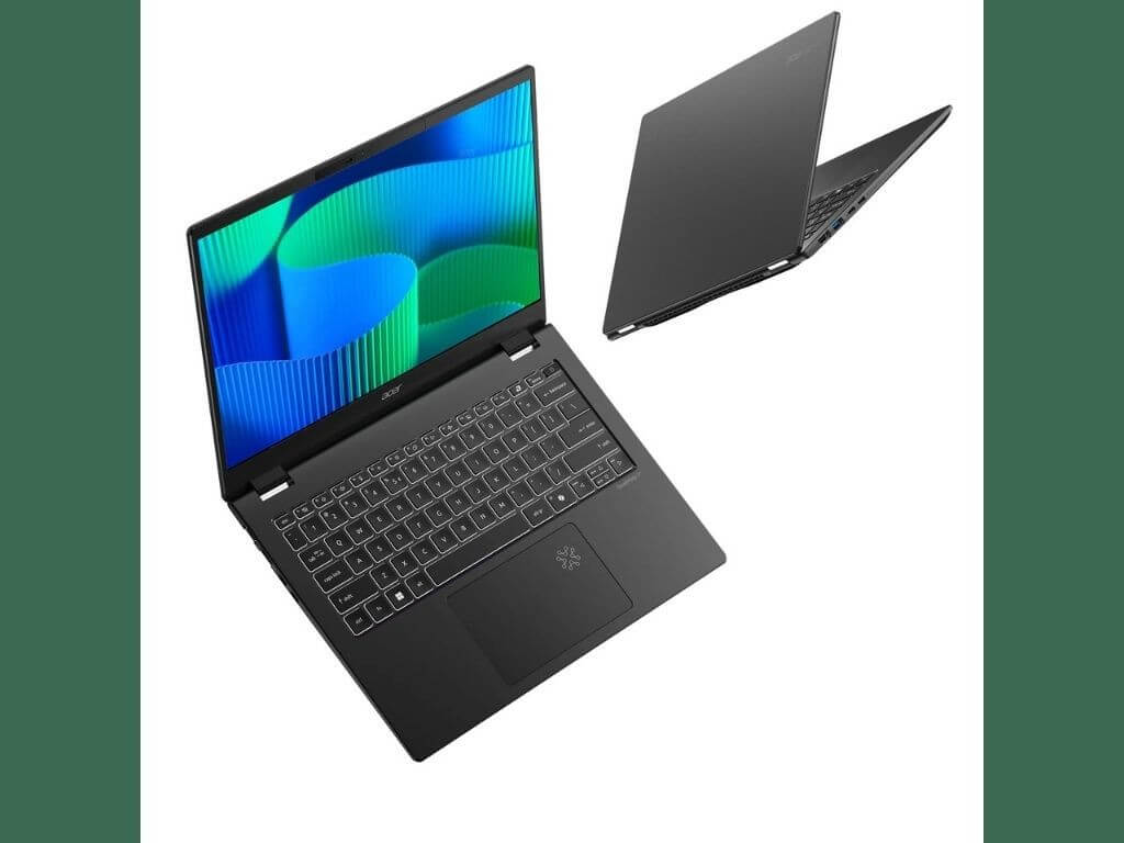 Acer TravelMate P6 14 AI laptops powered by Intel Core Ultra processors and Intel vPro, integrating hardware-level security and AI-enabled productivity tools into M Lhuillier&rsquo;s daily workflow. | Contributed photo