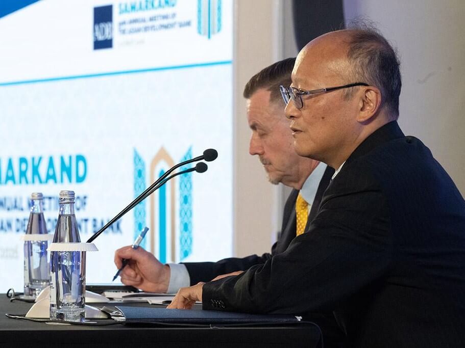 ADB President Masato Kanda at a press conference during ADB's annual meeting in Samarkand, Uzbekistan on May 3, 2026.| Photo from ADB&nbsp;