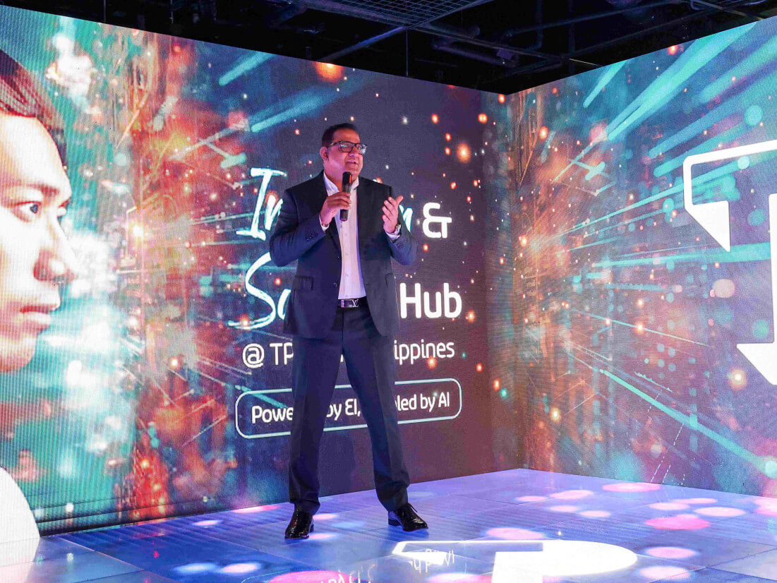 Chief executive officer of Teleperformance in the Philippines Rahul Jolly welcomes guests to try out the many high-tech offerings of TP./ Contributed photo 