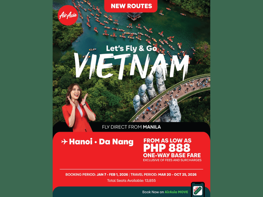 AirAsia's new flights to Hanoi and Da Nang were launched with a seat sale promo./Contributed Photo