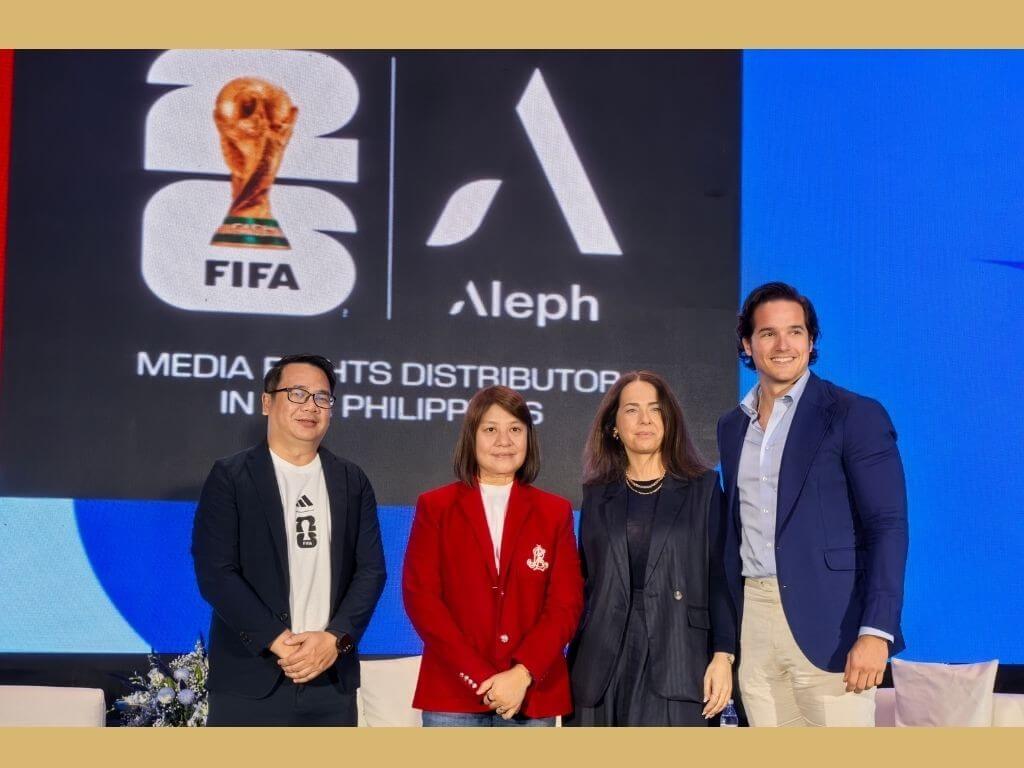 From left: Angelico &ldquo;Gelix&rdquo; Mercader, general secretary of the Philippine Football Federation; Anna Dy, country head of Aleph; Amaia Navas, senior vice president of Global Partnerships, and Enrique Levy, Cayo TV global expert in sports media. | Photo by Vanessa Hidalgo