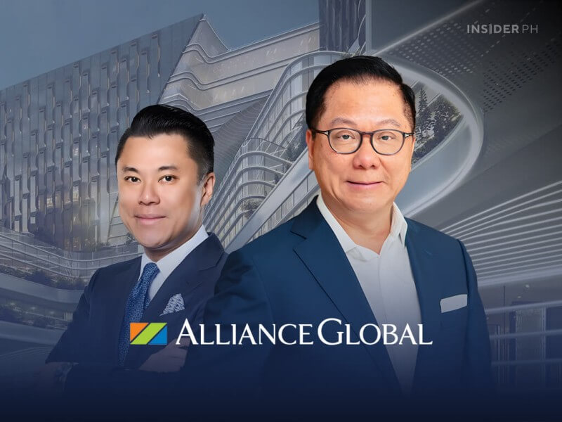 Alliance Global Group CEO Kevin Tan (left) with chair Andrew Tan.&nbsp;