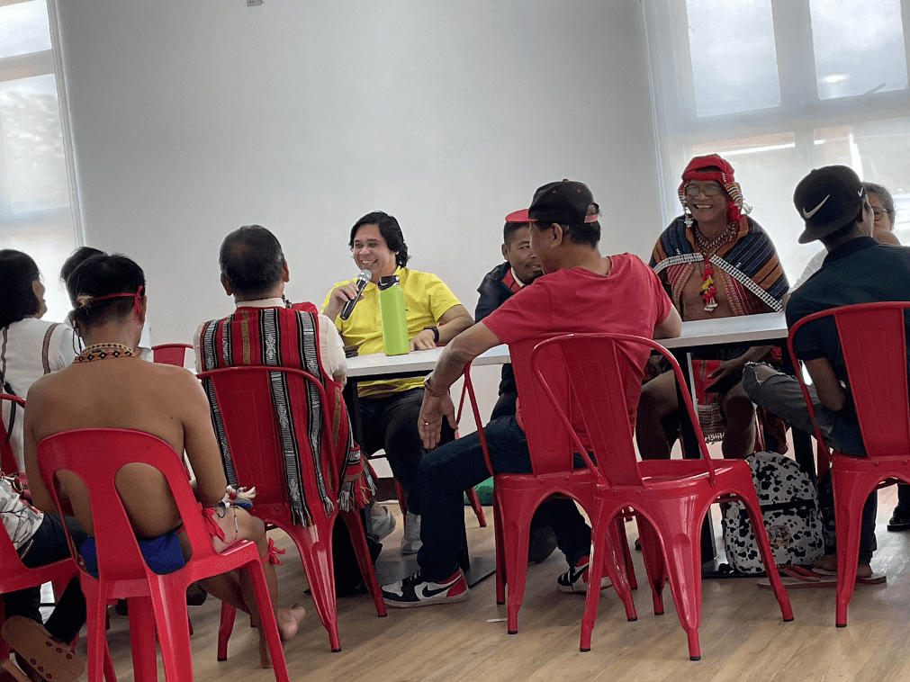 APECO President and CEO Atty. Gil G. Taway IV in one of the quarterly consultations with indigenous people chieftains in October 2024 at APECO Corporate Campus, Brgy. Esteves, Casiguran, Aurora. / Photo from APECO
