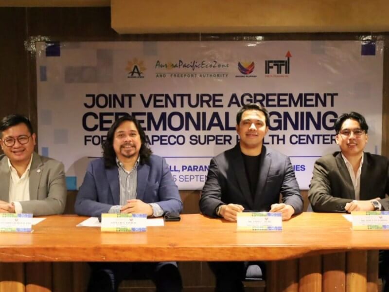 From left : APECO Deputy Administrator Angelo Gabriel D. Mantuano, President and CEO Atty. Gil G. Taway IV, Freya managing director Emmanuel Cueto, and product and national sales manager Jose Luis Barrio during the signing ceremony at Parqal, Parañaque City on Sept. 25, 2025. | Contributed photo