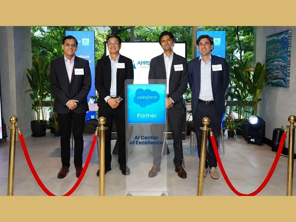 From left: Pravar Gautam, vice president - Alliances and Channel ASEAN, Salesforce; Abraham Cuevas, country general manager, Salesforce Philippines; Abhijeet Kulkarni, founder and CEO, Appistoki; and Paul Carvouni, SVP and general manager, ASEAN, Salesforce | Contributed photo