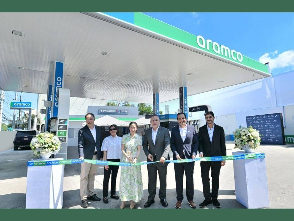 From left: Unioil president Kenneth Pundanera, director Geminesse Co, and chief executive officer Janice Co Roxas-Chua with Ziyad Al Juraifani - vice president of Aramco Retail, Nader Al Douhan - director for International Retail for Aramco, and Usman Hamid - Group Governance and Policy Department director for Aramco. | Contributed photo