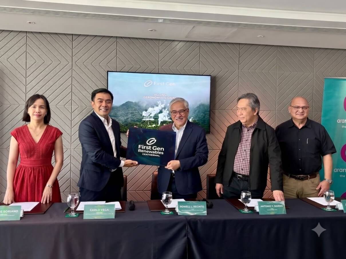 &nbsp;(From left) Arlene Soriano, First Gen head of sales and engagement; Carlo Vega, First Gen chief customer engagement officer; Rowell Recinto, Araneta Center senior management consultant; Antonio Mardo, Araneta Center senior vice president for operations; and John Castelo, Araneta City senior vice president for business development.|&nbsp; Contributed photo