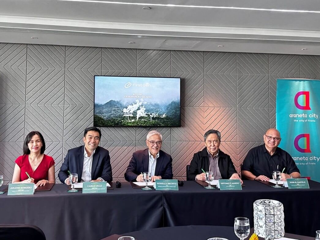 &nbsp;(From left) Arlene Soriano, First Gen head of sales and engagement; Carlo Vega, First Gen chief customer engagement officer; Rowell Recinto, Araneta Center senior management consultant; Antonio Mardo, Araneta Center senior vice president for operations; and John Castelo, Araneta City senior vice president for business development.|&nbsp; Contributed photo