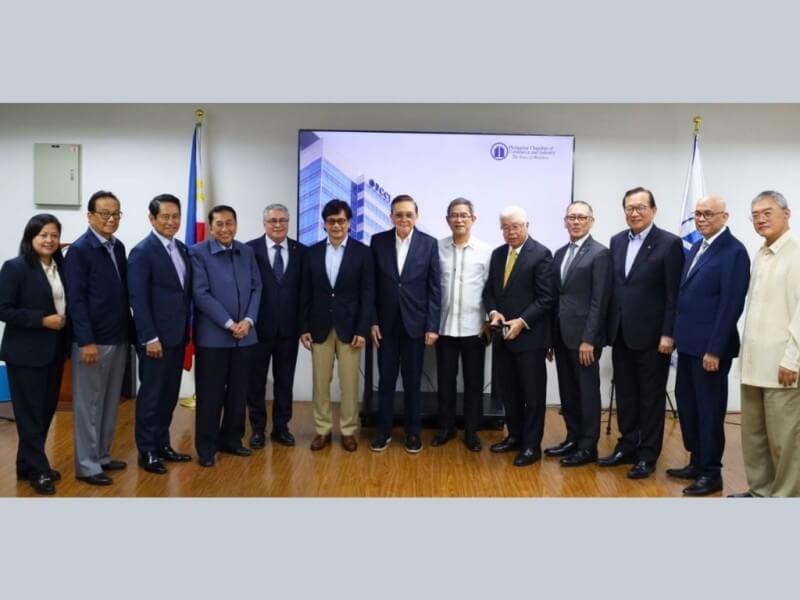 From left: Dr. Din A. Mabanta, executive director, Buklod Bayani Coalition; Apolinar Aure, director for innovation, ICT and science and technology, PCCI; Atty. Michael Toledo, chair, Chamber of Mines of the Philippines; Sergio R. Ortiz-Luis, president, PHILEXPORT; Raymund Jude G. Aguilar, chair, PCCI; Atty. Benjamin &ldquo;Benhur&rdquo; C. Abalos, Jr., former Secretary of Interior and Local Government, and chair for special projects of Ease.PH; Jose T. Pardo, chair, PSE Council of Leaders; Ernesto V. Perez, director general, ARTA; Edgardo G. Lacson, chair, Economic Confederation of the Philippines; Ferdinand A. Ferrer, president, PCCI; George T. Barcelon, chair, International Chamber of Commerce- Philippines; Roberto A. Alvarez Jr., secretary general, BBC and president of Ease.PH, and Bernardo Benedicto III, director for publicity and promotions, PCCI | Contributed photo