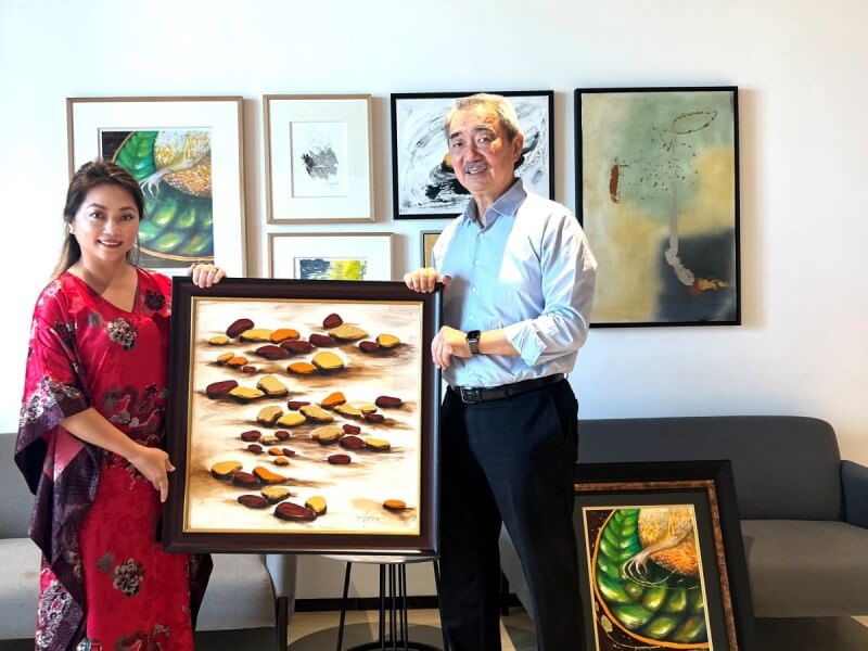 Hans Sy has been collecting Anna Vergel RS’ artworks over the years, including this piece from her acclaimed “Venus Stones” series./ Contributed photo