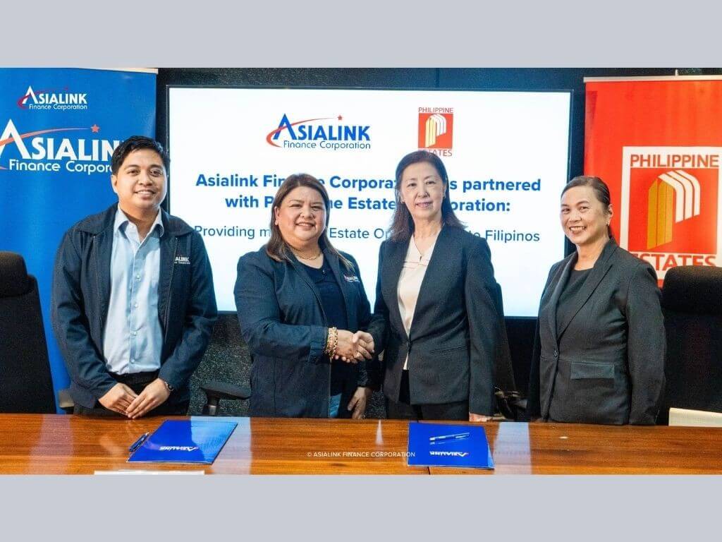 From left: Nikkie De Juan, assistant general manager - GMA and SOL of Asialink Finance Corp.; Anna Katrina C. Ba&ntilde;ez, president and CEO of Asialink Finance Corp.; Elvira Ting, president and CEO of Philippine Estates; and Jocelyn Valle, finance head of Philippine Estates | Contributed photo