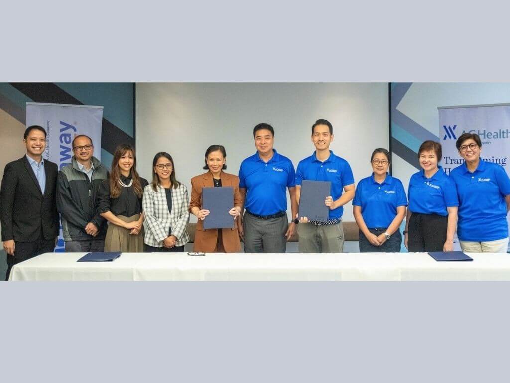 The signing, a pioneering collaboration between the two companies, was witnessed by executives from both organizations. From AstraZeneca Philippines (left): Raymond Villaroman, corporate affairs head; Dr. Cyril Tolosa, medical affairs director, BBU and rare disease; Dr. Kriska Lim, medical affairs head, Oncology; Sam Necesito-Dungao, SMM country lead; and Lotis Ramin, country president. From AC Health: Dr. Num Tanthuwanit, president and CEO; RJ Recio, chief strategy and investment officer; Ruby P. Chiong, CFO; Dr. Maria Gina Nazareth, chief medical officer; and Dr. Rosette Singh, chief health officer. | Contributed photo