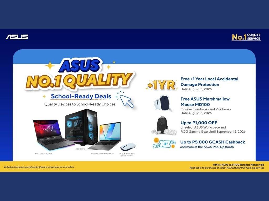 ASUS continues to give students, professionals, and tech enthusiasts exclusive back-to-school offers on the latest ASUS and ROG devices. | Contributed photo