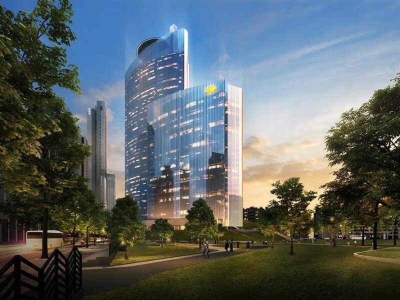 A rendering of the upcoming Mandarin Oriental Manila, the five-star hotel rising at Ayala Triangle Gardens in Makati City. / Image from Ayala Land