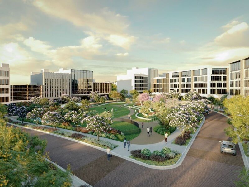 An artist’s rendering of Southmont Central, the future civic and commercial hub within Ayala Land’s 800-hectare Southmont estate that features 37 commercial lots and planned lifestyle amenities./ Photo from Ayala Land