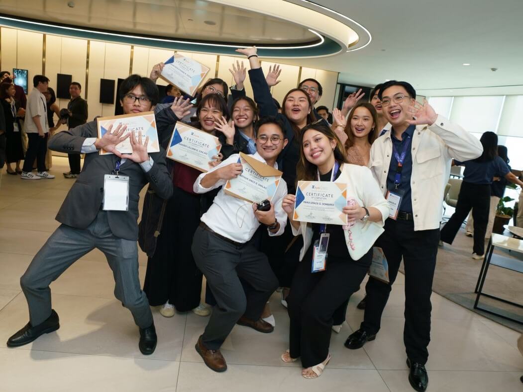 Ayala Group interns pose with their certificates at the graduation rites of the Ayala Group Summer Internship Program2025 at the Ayala Triangle Gardens Tower 2, July 25, 2025./ Photo from Ayala Corp.