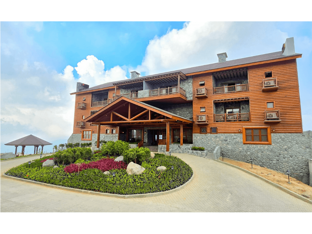 The facade of Alphaland's Balesin Pines resort in Itogon &mdash; part of the firm's three-facility resort development under the Balesin Key program./Contributed Photo