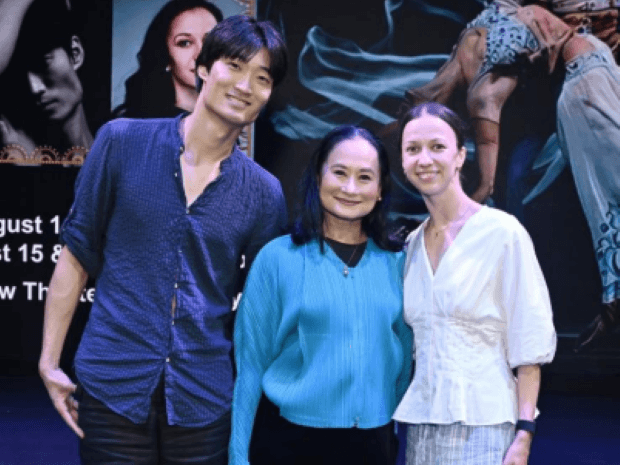 Mariinsky Ballet principal dancer Kimin Kim; Ballet Manila CEO and artistic director Lisa Macuja-Elizalde; and Mariinsky Ballet principal dancer Renata Shakirova | ​Contributed photo