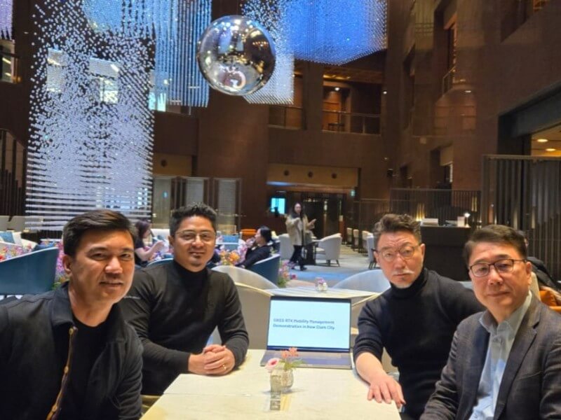 BCDA President and CEO Joshua M. Bingcang and Officer-in-Charge SVP Mark P. Torres discuss with Jin System Co. Ltd. officials the proposed demonstration of smart mobility solutions in New Clark City, Tarlac, and Camp John Hay, Baguio City. / Photo from BCDA