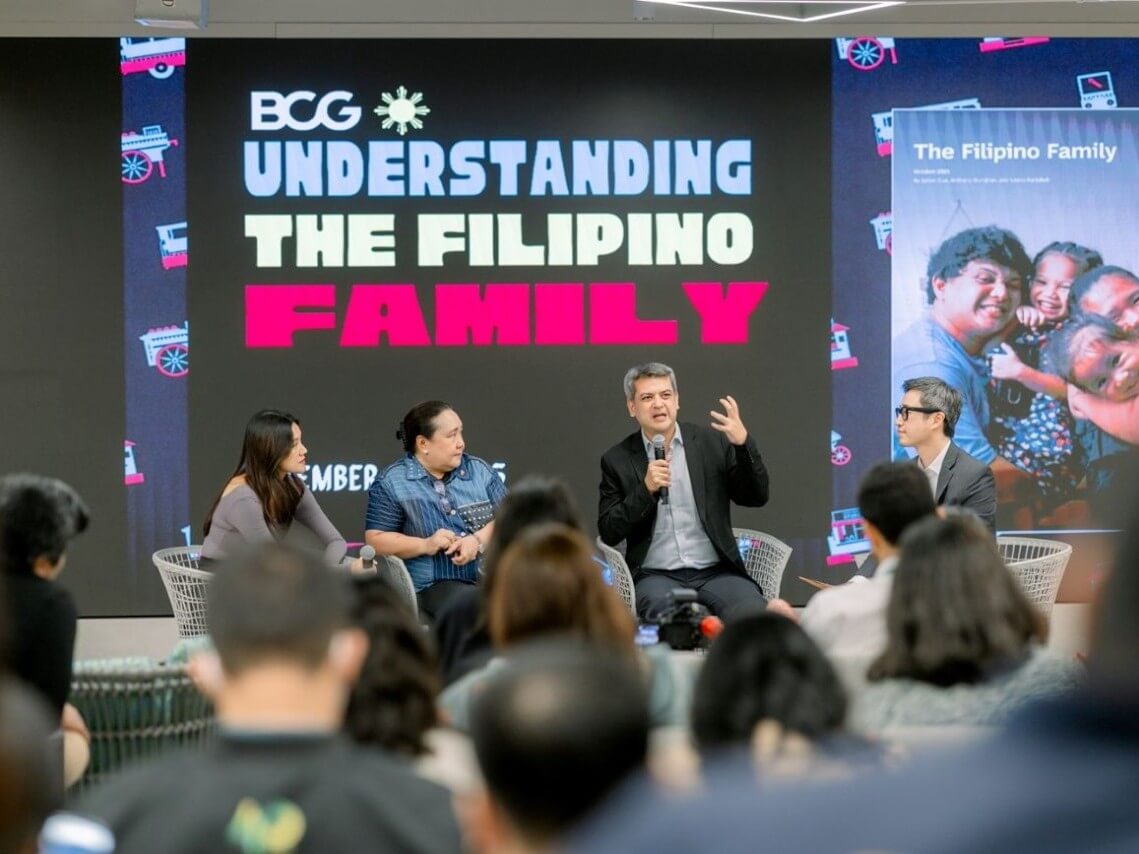 The Filipino Family Study panel discussion featured (from left) Lynn Pinugu, co-founder of She Talks Asia; Margot B. Torres, managing director of McDonald’s Philippines; Paulo Campos, founding managing general partner of Kaya Founders; and Julian Cua, co-author of the study and managing director & partner at BCG.| Contributed photo