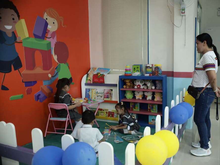 A kids' corner in one of the newly rehabilitated healthcare facilities in Bohol./ Photo from BDO Foundation