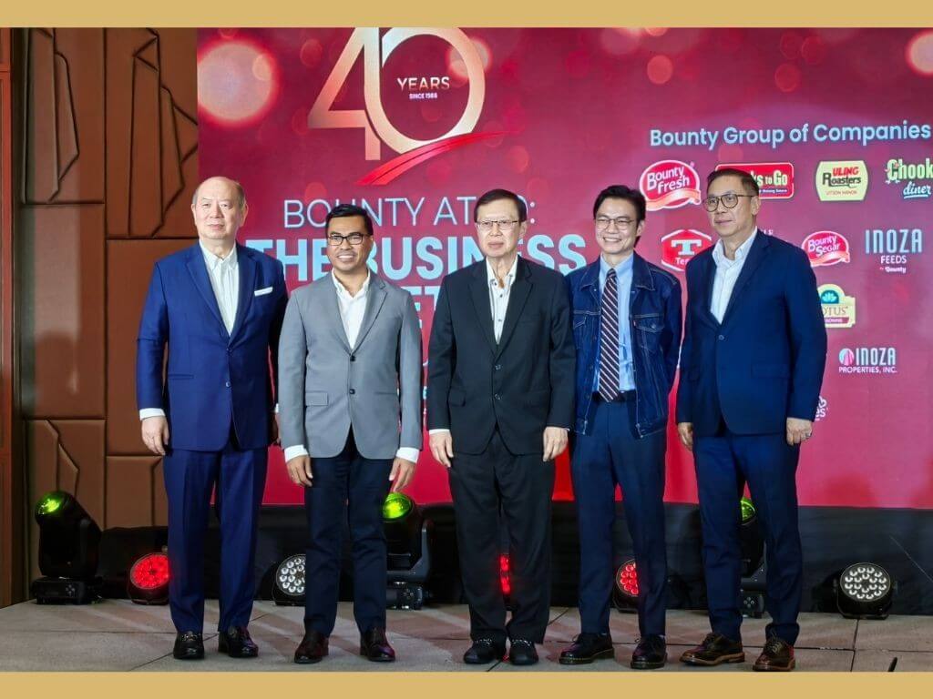 From left: Atty. Kenneth Cheng CEO of Bounty Fresh Group Holdings Inc. and president of Fresh Group; Rodolfo Abelardo Ablazo, general manager of Commercial Feeds Agribusiness Group; Tennyson Chen, chair of Bounty Fresh Group Holdings; James Benedict Carreon, president of Restaurant Group and Edwin Go Chen, president of &nbsp;Branded and Value-Added Group. | Photo by Vanessa Hidalgo
