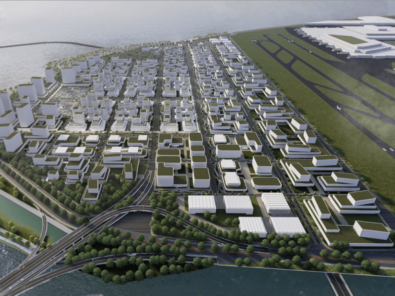 ​Artists' render of SMC's planned P740-billion aerotropolis in Bulacan province. 
