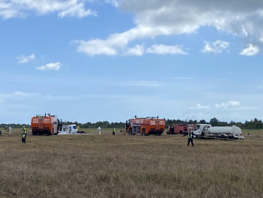 Bohol-Panglao International Airport conducts its full-scale Beacon2026 emergency simulation exercise, bringing together airport personnel, government agencies, emergency responders, and partner organizations to test safety protocols and strengthen emergency preparedness. | Contributed photo