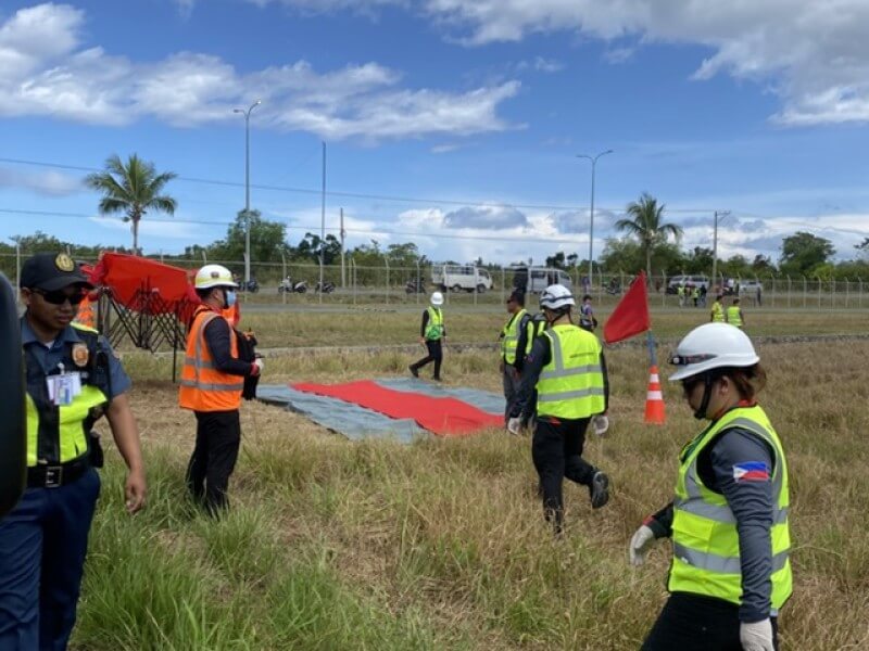 Airport personnel and emergency responders participate in the Beacon2026 full-scale emergency simulation exercise at Bohol-Panglao International Airport, demonstrating coordinated response efforts and operational preparedness. | Contributed photo