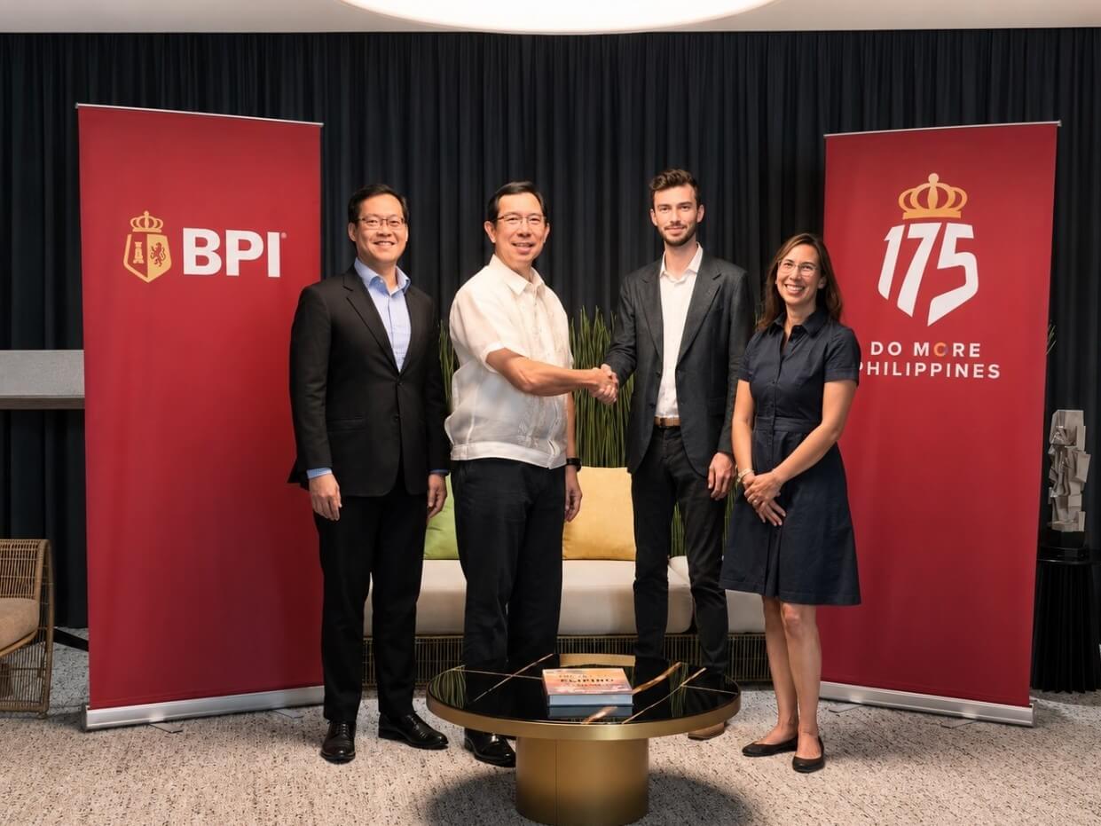 From left: BPI&rsquo;s Alex Seminiano, chief technology officer; TG Limcaoco, president and CEO; Meridian&rsquo;s Will Haering, president and CEO; Janina Hillgruber, global head of legal and compliance