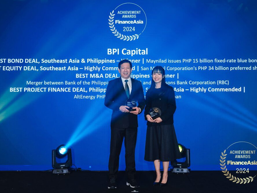 (From left) Junie Veloso, former BPI Capital president; and Jasmine Tai, FinanceAsia associate head of conferences and corporate treasurer./ Photo from BPI