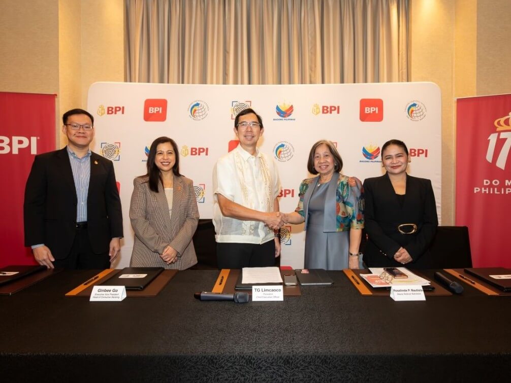 From left: BPI's Alex Seminiano, chief technology officer; Ginbee Go, head of consumer banking; TG Limcaoco, president and CEO; PSA's Rosalinda Bautista, deputy national statistician; Atty. Henedine Palabras, OIC, assistant national statistician.| Contributed photo