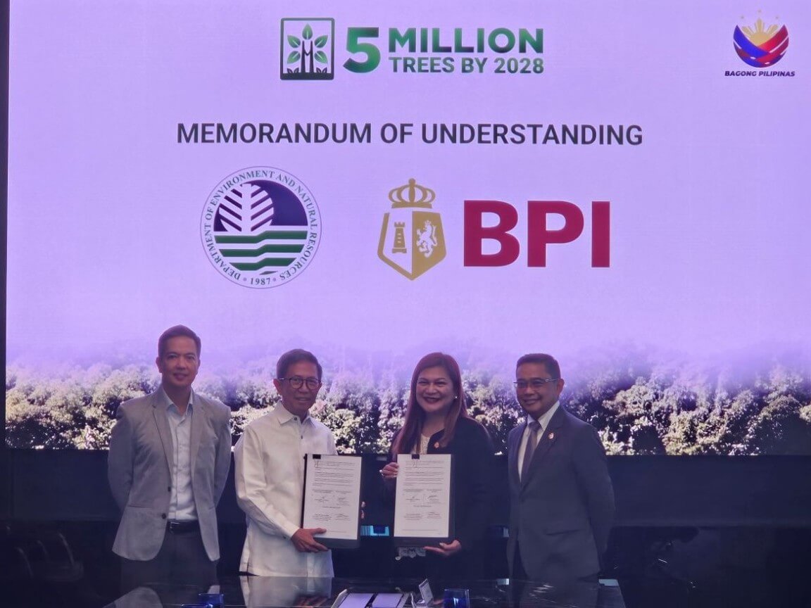 Environment Undersecretary Carlos Primo David; Environment Secretary Raphael Lotilla; BPI head of sustainability office Jo Ann Eala; and BPI head of branch stores channel Dennis Fronda. The partnership between BPI and the DENR-FMB was formalized during a signing ceremony held on July 31, 2025, marking a significant step toward reforestation and climate resilience.| Contributed photo