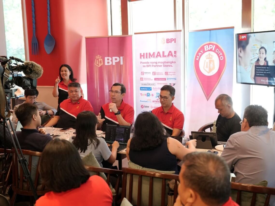 From left: BPI agency banking head Rally Jereza, president and CEO TG Limcaoco, and chief finance officer and chief sustainability officer Eric Luchangco. | Contributed photo