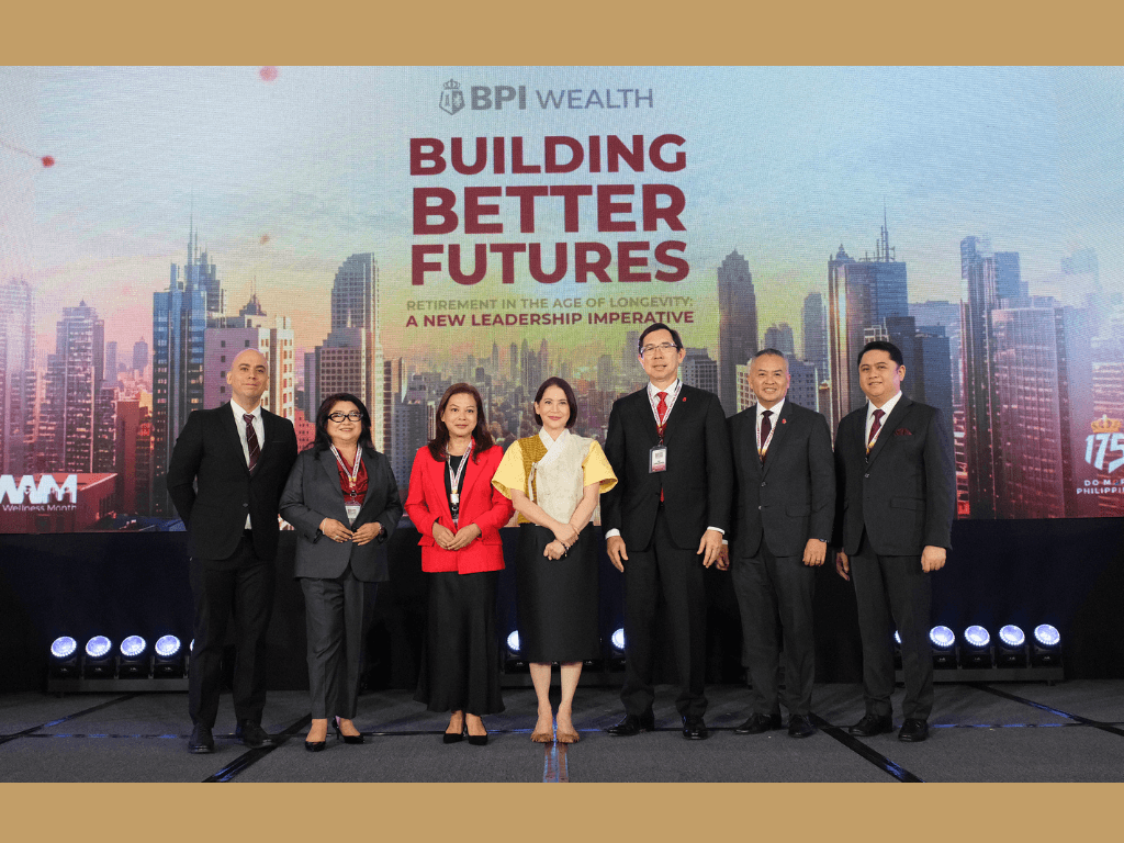 From left: BPI Wealth&rsquo;s Luis Antonio Zialcita, chief investment officer; Yvette De Peralta, Head of Wealth Clients; and Maria Theresa Marcial, president and CEO of BPI Wealth; Bernadette Romulo-Puyat, Deputy Governor of Bangko Sentral ng Pilipinas; with BPI&rsquo;s Jose Teodoro Limcaoco, president and CEO; and Ricardo Pe&ntilde;a, head of enterprise operations; and Kenneth John Gavino, head of institutional wealth at BPI Wealth. | Contributed photo