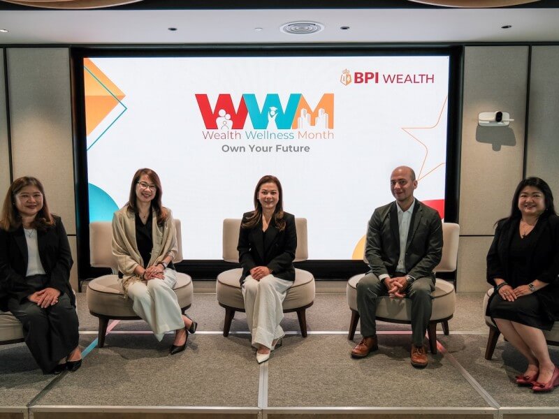 BPI Wealth leaders at the launch of Wealth Wellness Month 2025: Perlu Mapanao, head of wealth lending and segment strategy for BPI Private Wealth; Irene Ang, head of personal wealth; Maria Theresa Marcial, president and CEO of BPI Wealth; Luis Antonio Zialcita, chief investment officer of BPI Wealth; and Yvette De Peralta, head of Institutional Business. | Contributed photo