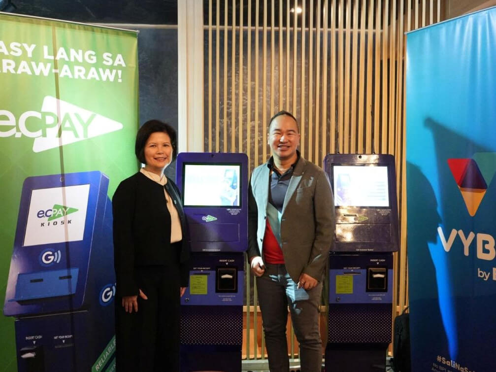 Ma. Patricia de la Fuente – Pascual, president and CEO of ECPay, and Frederick Faustino, head of digital partnerships and ecosystems division of BPI / Photo from BPI