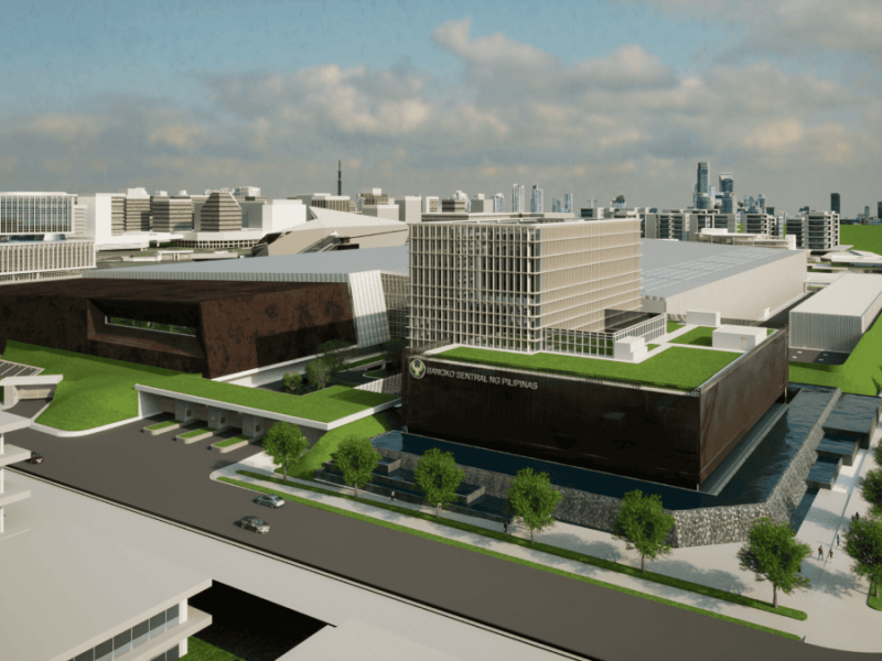 Architectural render of the Bangko Sentral ng Pilipinas Security Complex in New Clark City. / From BCDA (Click to view full image)