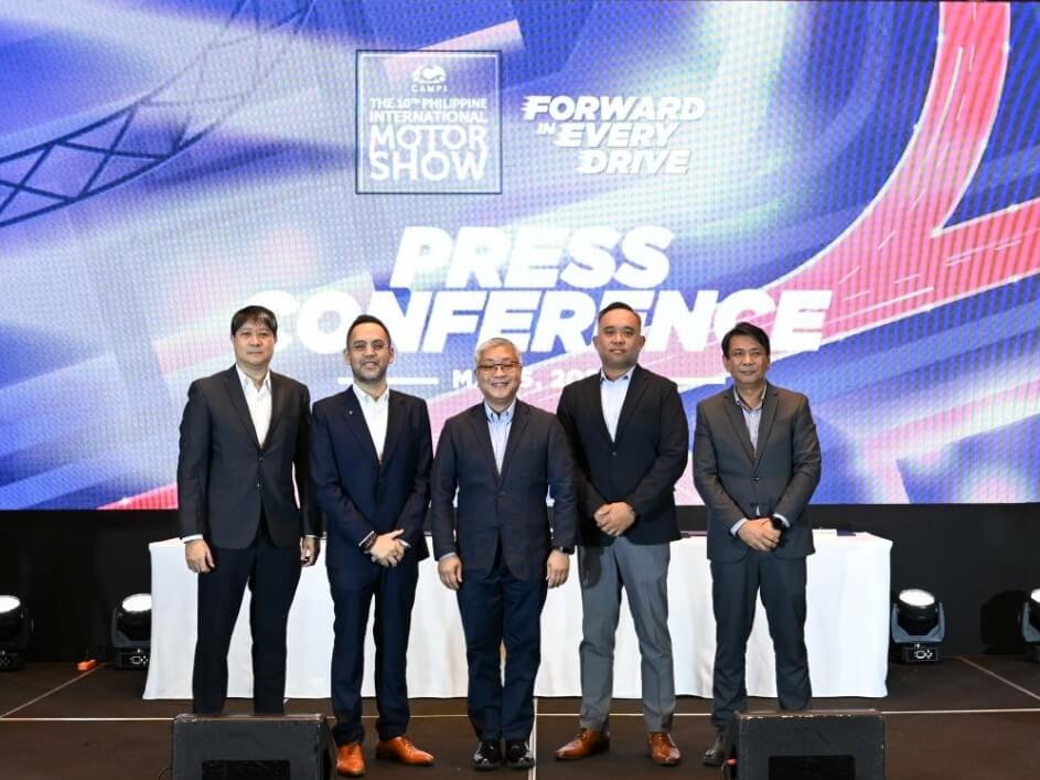 From left: Victor Vinarao of Mitsubishi Motors Philippines Corp.; Atty. Rhys Alexei Murillo of Nissan Philippines Inc.; Jing Atienza of the Chamber of Automotive Manufacturers of the Philippines Inc. (CAMPI); Robert Carlos of Isuzu Philippines Corp., and Atty. Louie Soriano of Honda Cars Philippines Inc. | Contributed photo