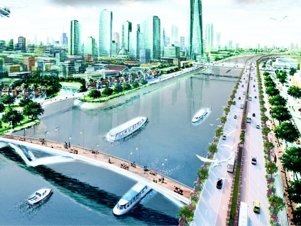 Design study from Palafox Associates for an elevated expressway along the Pasig River, incorporating dedicated bus lanes and pedestrian and bicycle lanes. (Contributed photo)