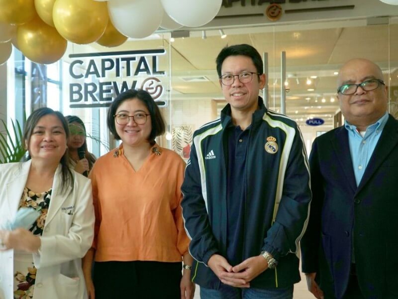 Capital Brew&rsquo;s official opening ceremony, led by PFI Group president and CEO Jaeger Tanco (2nd from right). With him are &nbsp;(from left) Dra. Eilyn Evora-Ayuste, Ms. Michelle Ambagan, and Dr. Antonio Cena. | Contributed photo