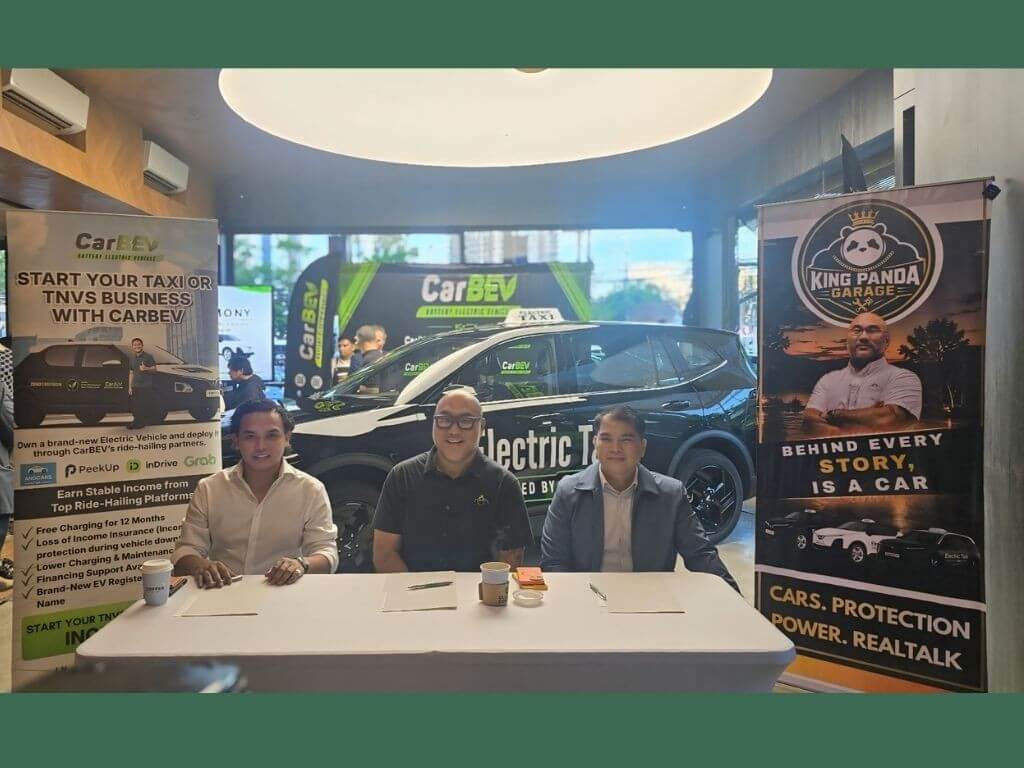 CarBEV is proud to officially welcome automotive entrepreneur and mobility advocate Hans Tan "King Panda" (middle) as our EVpreneur Brand Ambassador. This partnership represents a shared commitment to accelerating the adoption of electric mobility while empowering more Filipinos to become entrepreneurs in the growing EV industry. | Contributed photo&nbsp;