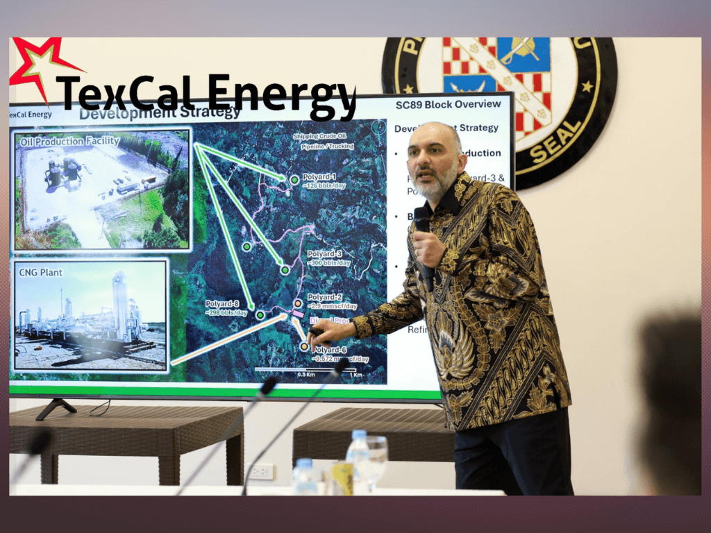 brahim Attereh, CEO of Texcal Energy, briefs Cebu Gov. Pamela Baricuatro on the company&rsquo;s exploration plans during a meeting at the governor&rsquo;s office on May 19. | Photo from the Cebu Province Facebook page | Photo from Cebu Province Facebook page&nbsp;