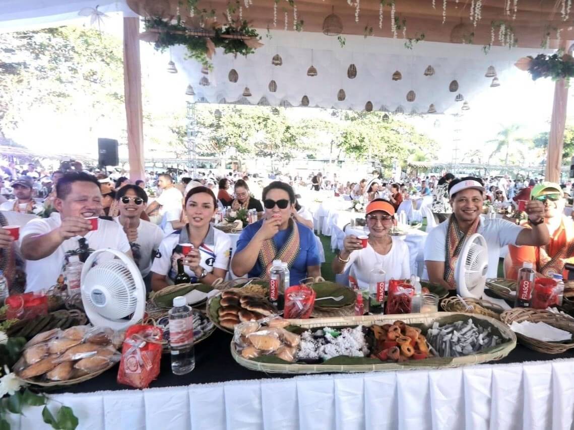 Critics of the Suroy-Suroy Sugbo tourism caravan have pointed to the presence of politicians during the tours. Shown in this photo taken in Borbon, Cebu in January 2025 are actress Beauty Gonzales, former Senator Bong Revilla, then Governor Gwen Garcia and now Vice Governor Glenn Soco. | Photo from the Suroy-Suroy Sugbo Facebook page.